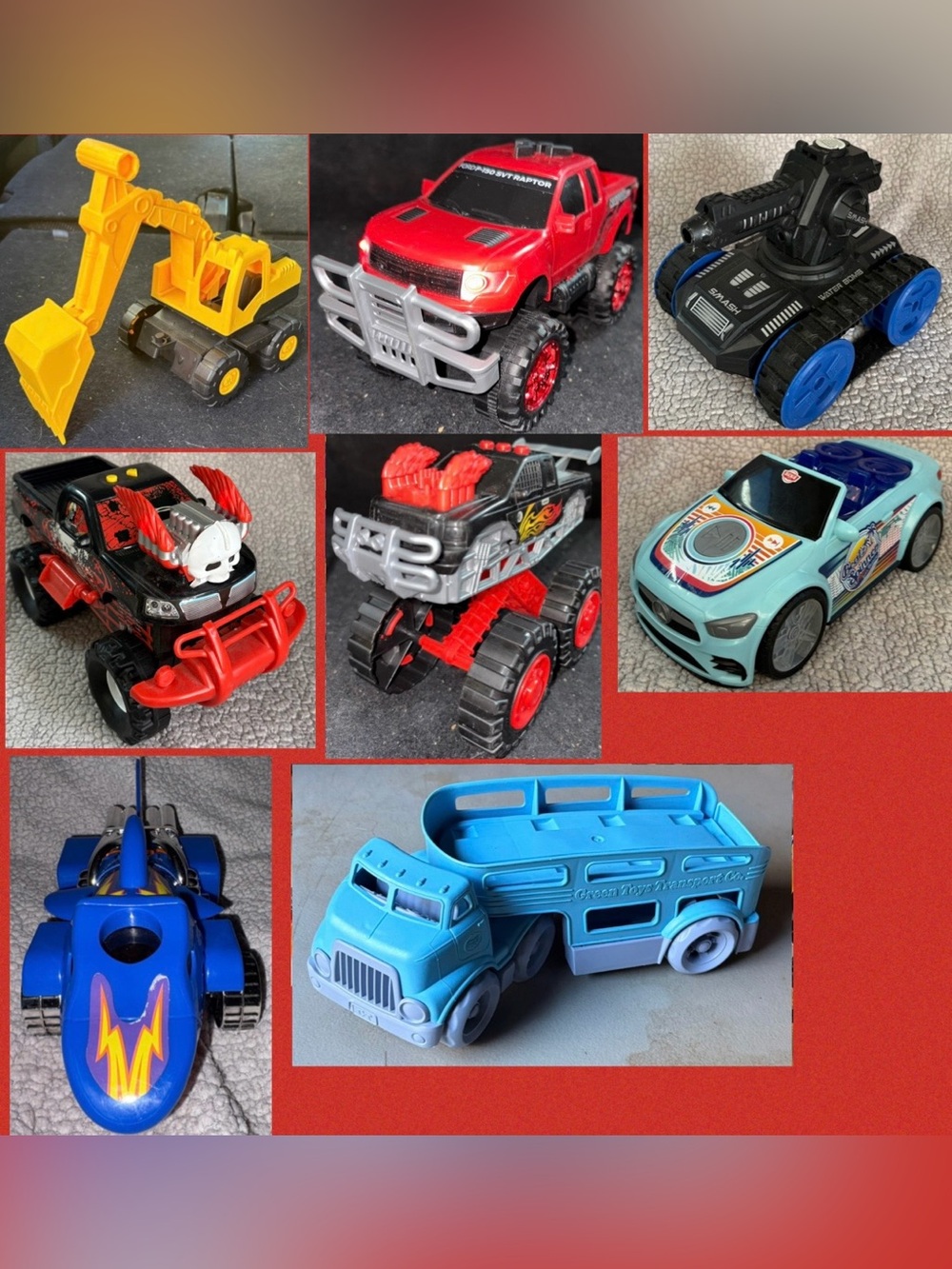 (cars lot) kids  Toy Vehicle Bundle - Assorted Blue, Red, Yellow, Black Cars